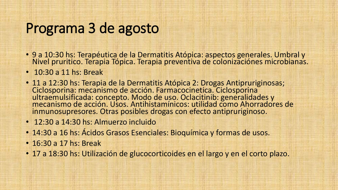 Programa 3 de Agosto de 9 a 18 hs